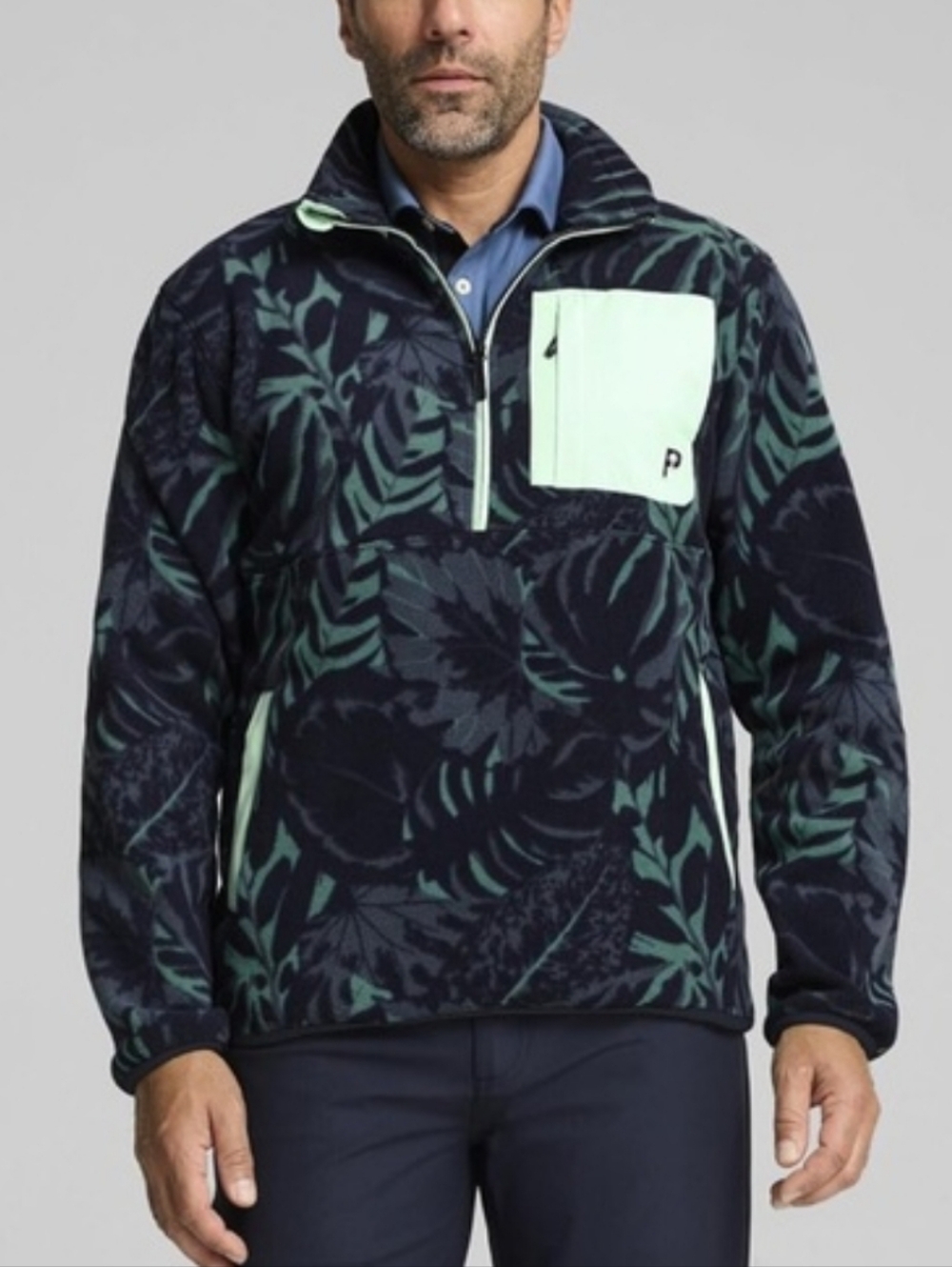 Mens Xl Puma 1/2 Zip Palm Fleece New NWT UPF 50+